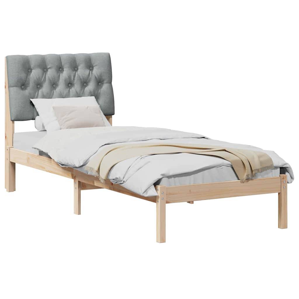 vidaXL Bettgestell mit gepolstertem Kopfteil Braun 75 x 190 cm