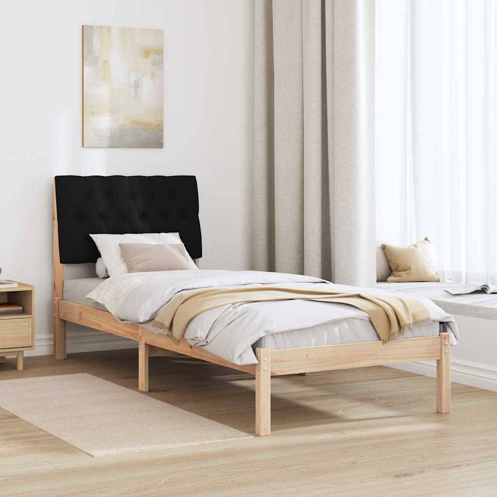 vidaXL Bettgestell mit gepolstertem Kopfteil Braun 75 x 190 cm