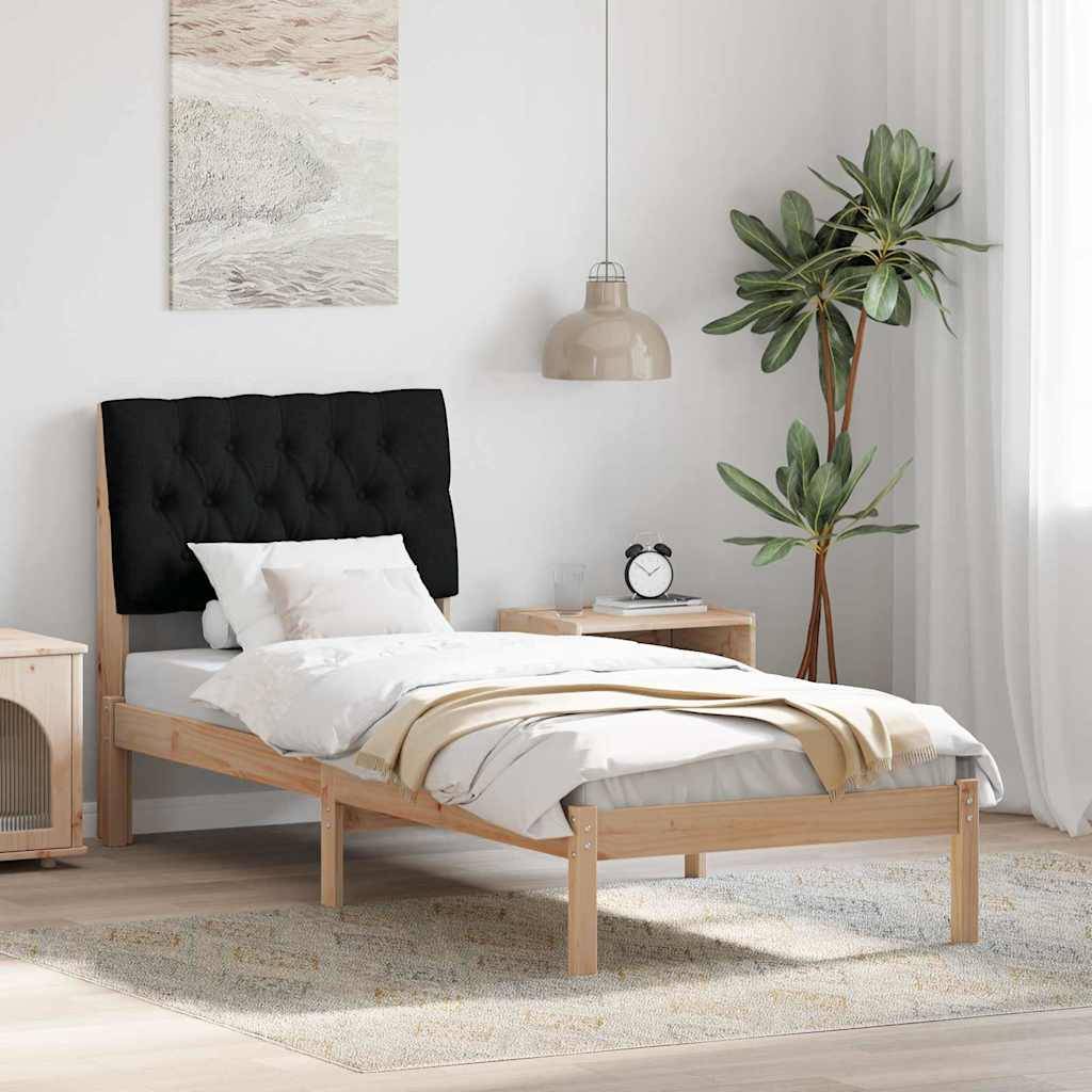 vidaXL Bettgestell mit gepolstertem Kopfteil Braun 75 x 190 cm