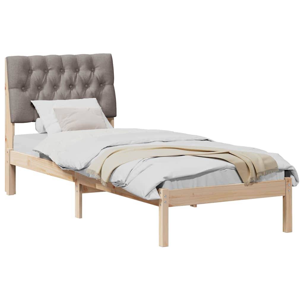 vidaXL Bettgestell mit gepolstertem Kopfteil Braun 75 x 190 cm