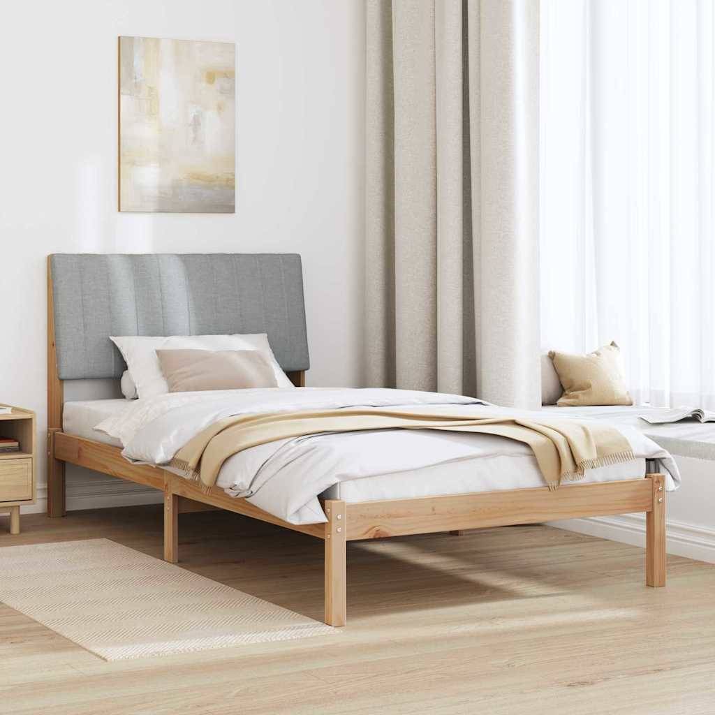 vidaXL Bettrahmen mit Kopfteil Braun 100 x 200 cm Massives Kiefernholz
