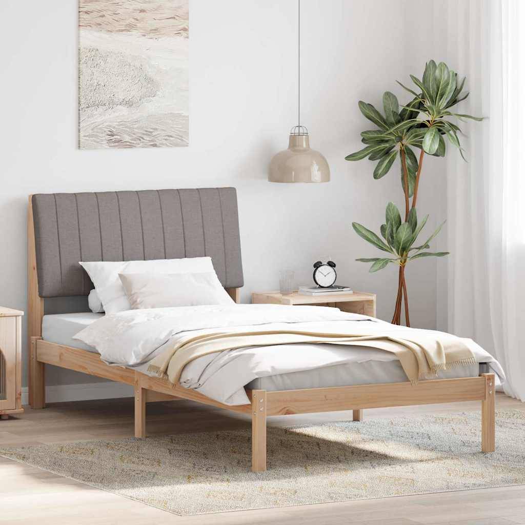 vidaXL Bettrahmen mit Kopfteil Braun 100 x 200 cm Massives Kiefernholz
