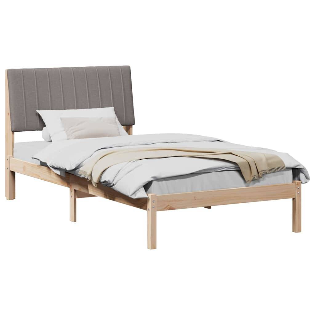vidaXL Bettrahmen mit Kopfteil Braun 100 x 200 cm Massives Kiefernholz