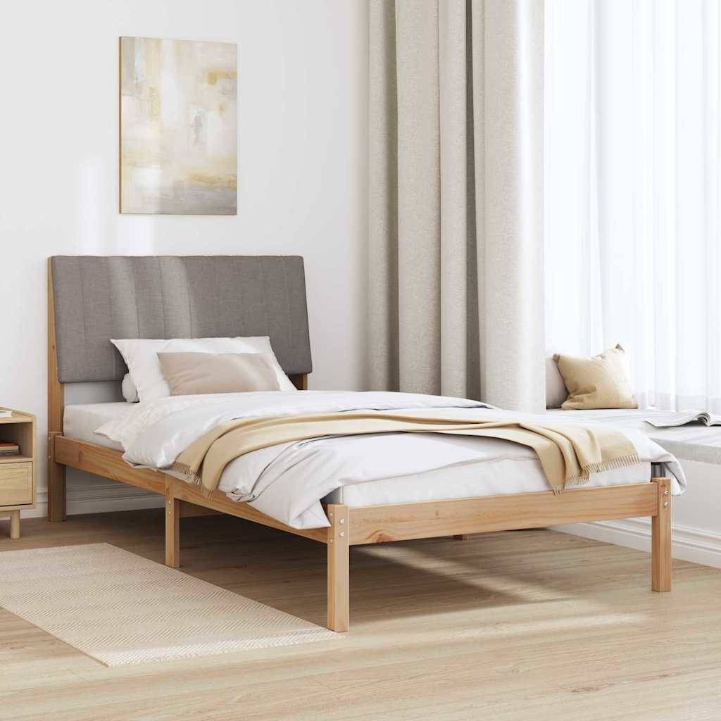 vidaXL Bettrahmen mit Kopfteil Braun 100 x 200 cm Massives Kiefernholz
