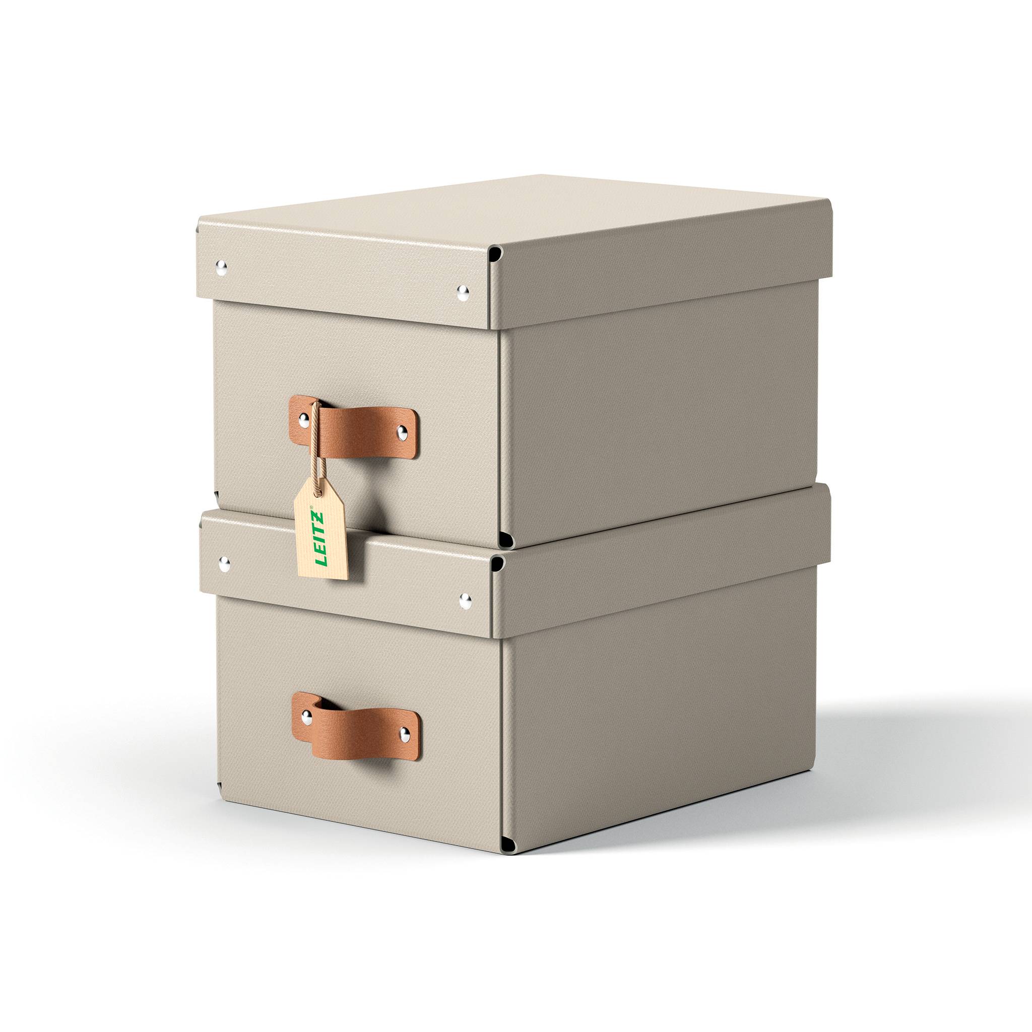 Esselte Leitz Puro Aufbewahrungsbox m.Deckel klein 7L beige 2er Pack beige