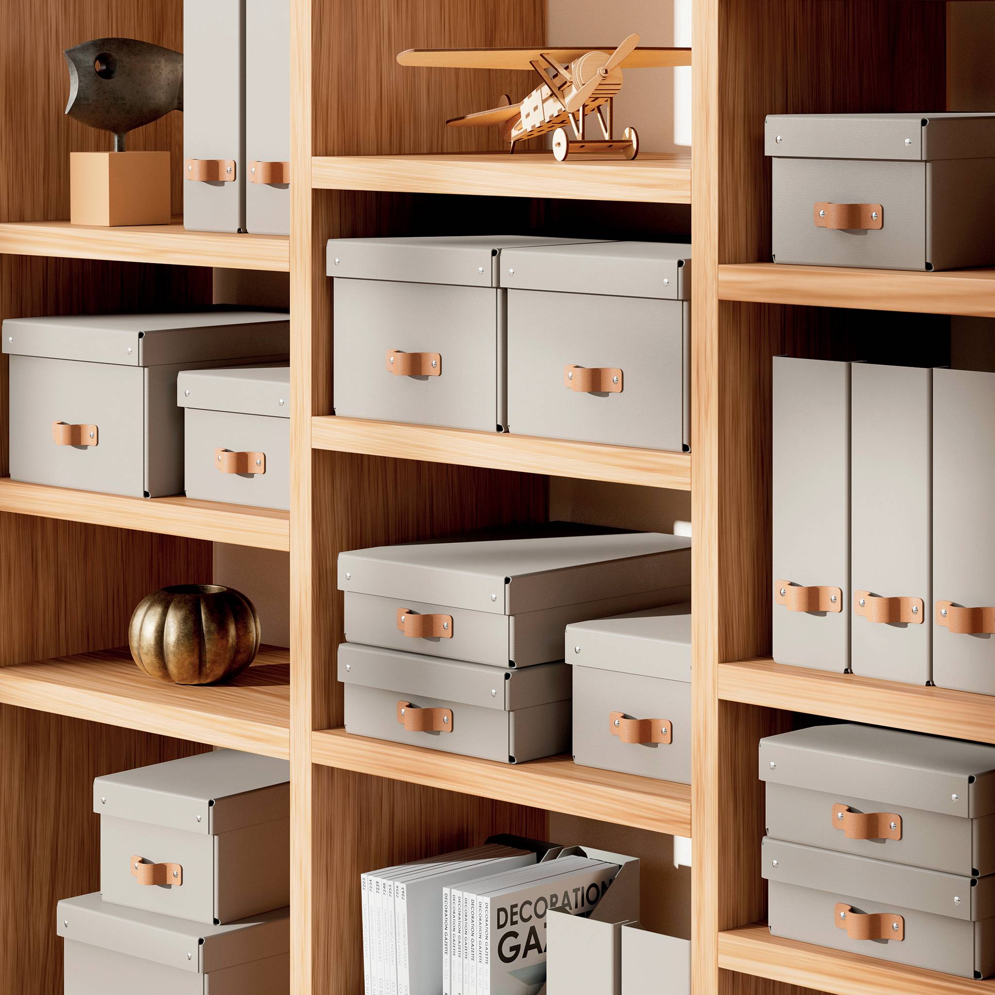 Esselte Leitz Puro Aufbewahrungsbox m.Deckel klein 7L beige 2er Pack beige