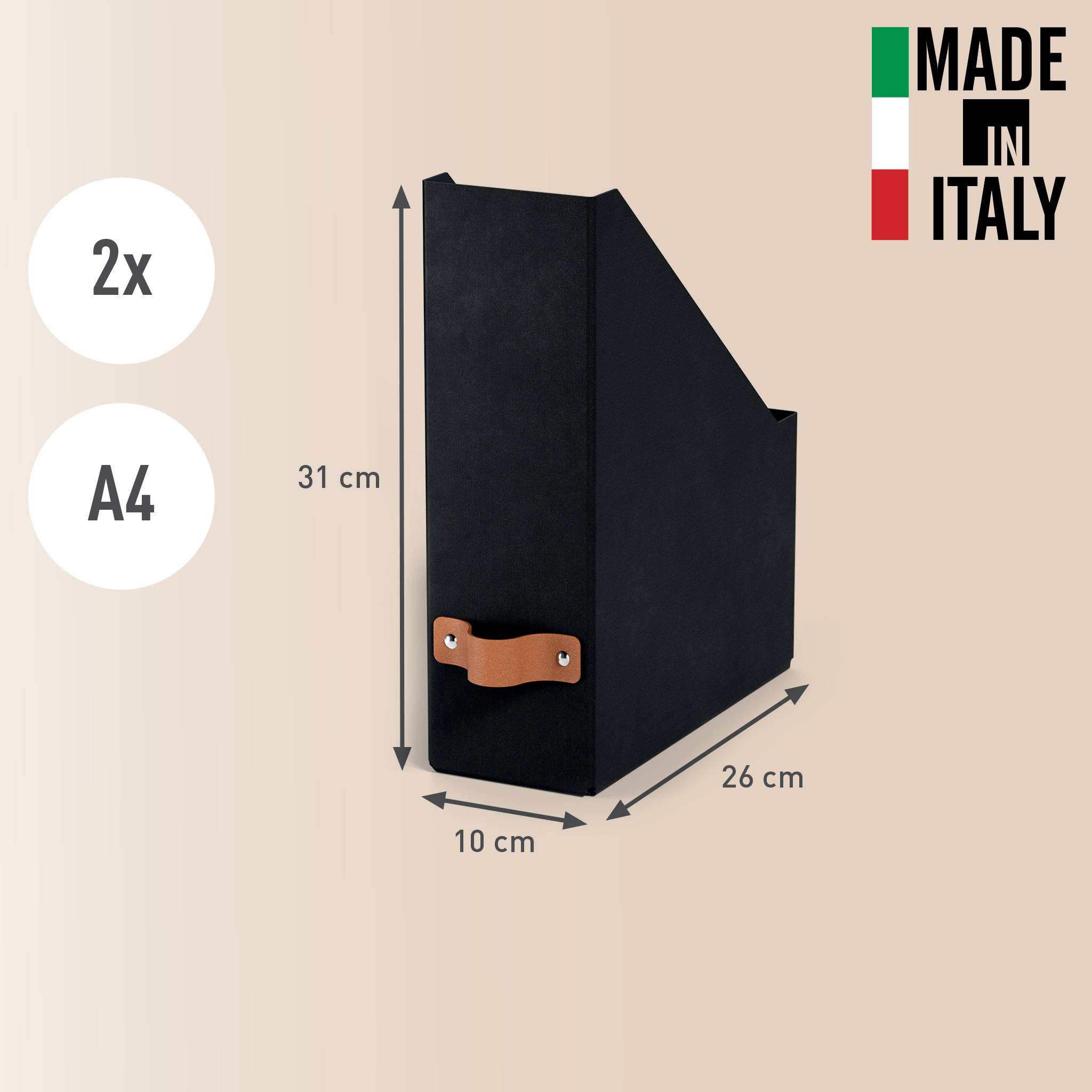 Esselte Leitz Puro Stehsammler 2er Pack 10x31x2cm schwarz