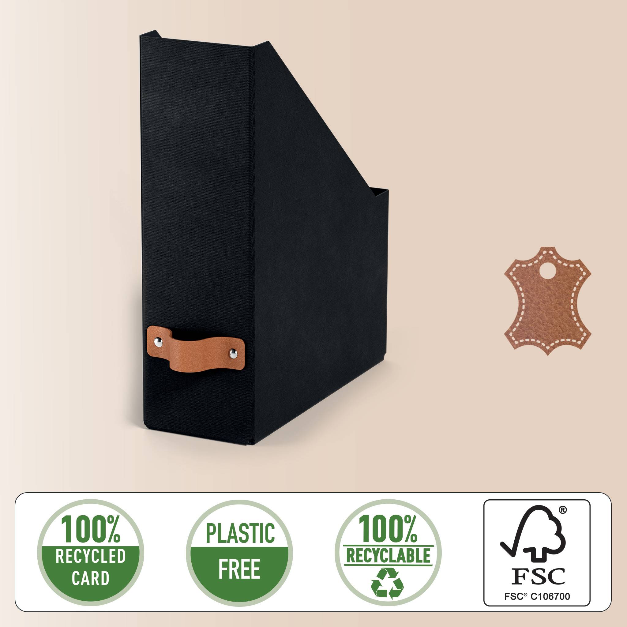 Esselte Leitz Puro Stehsammler 2er Pack 10x31x2cm schwarz