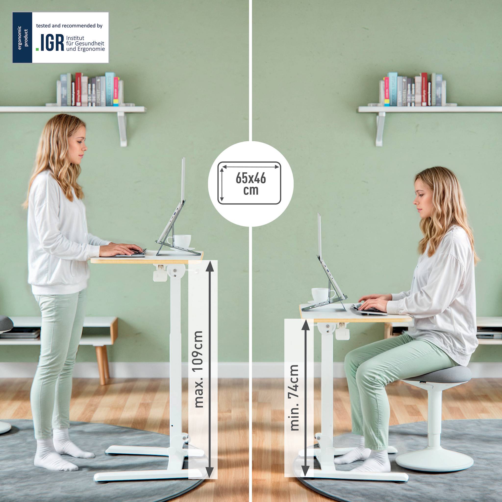 Esselte Leitz Ergo Sitz/Stehtisch klein klappbar weiß