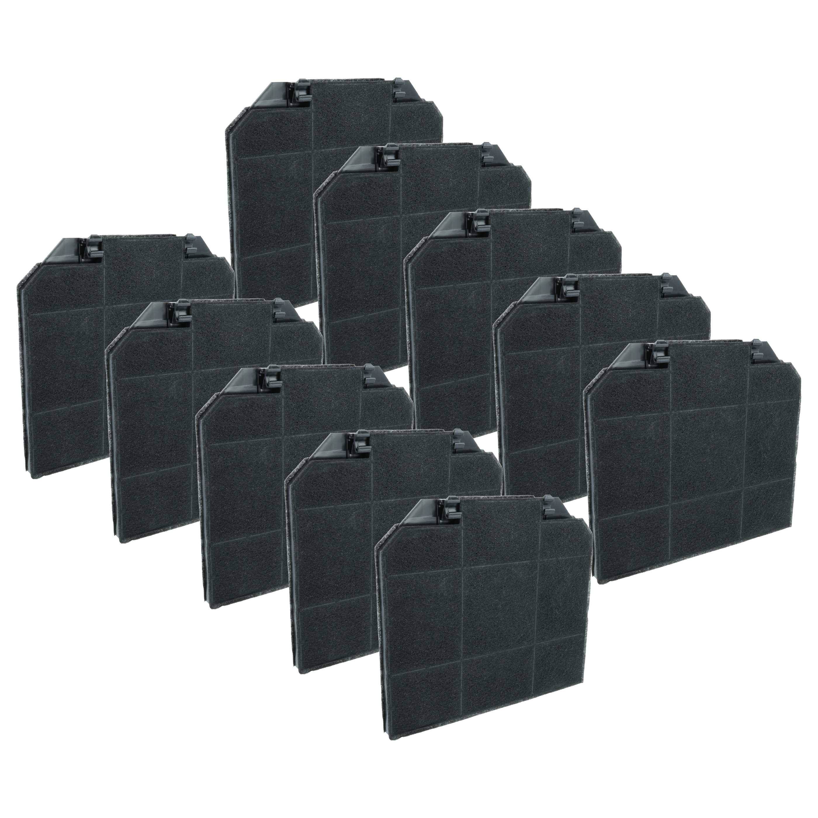 vhbw 10x Aktivkohlefilter kompatibel mit Electrolux 942492155, 942492158, 942492156, 942492157 Dunstabzugshaube - 26,5 x 23,7 x 1,6 cm