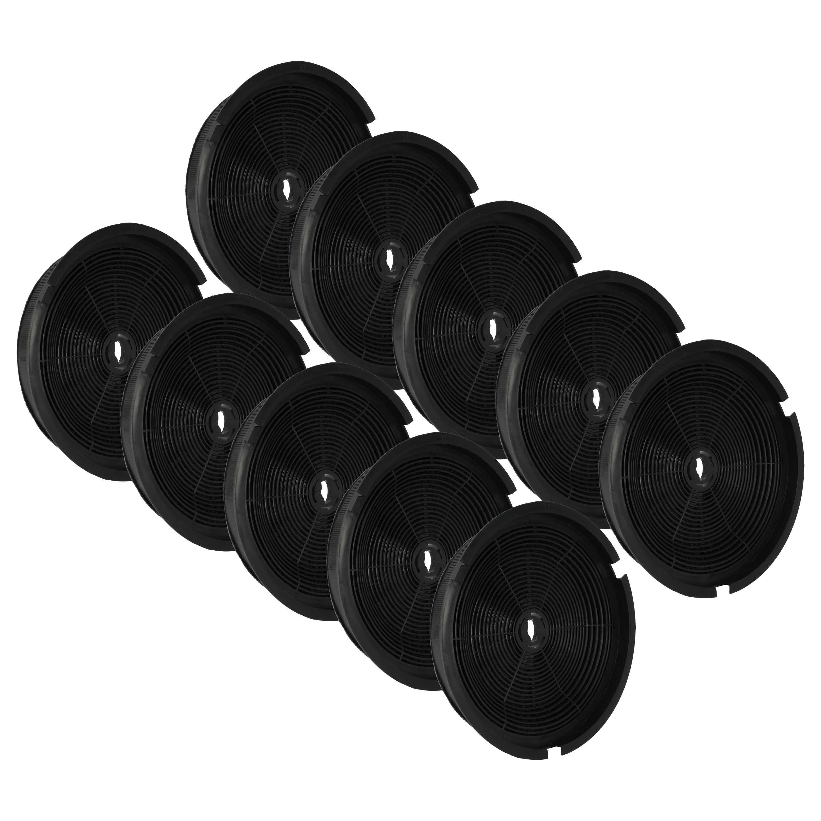 vhbw 10x Aktivkohlefilter kompatibel mit Etna EN 4359 RVS, A475 ZT, A475 WT, EN 4350 RVS, ACCESSOIRESE 06, A475 RVS Dunstabzugshaube - 19 cm