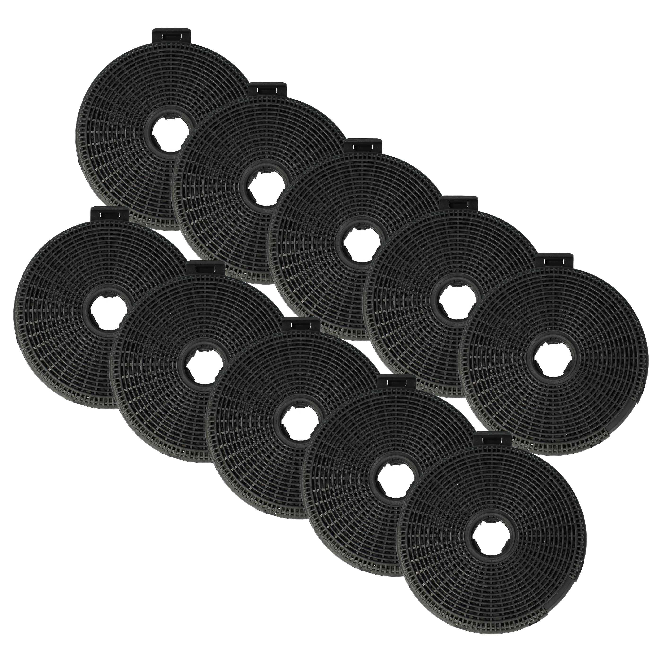 vhbw 10x Aktivkohlefilter kompatibel mit Küppersbusch KD 7380.1, KD 9210.1, KD 7610.0, KD9380.0GE, KD90.0E-91 Dunstabzugshaube - 20 cm