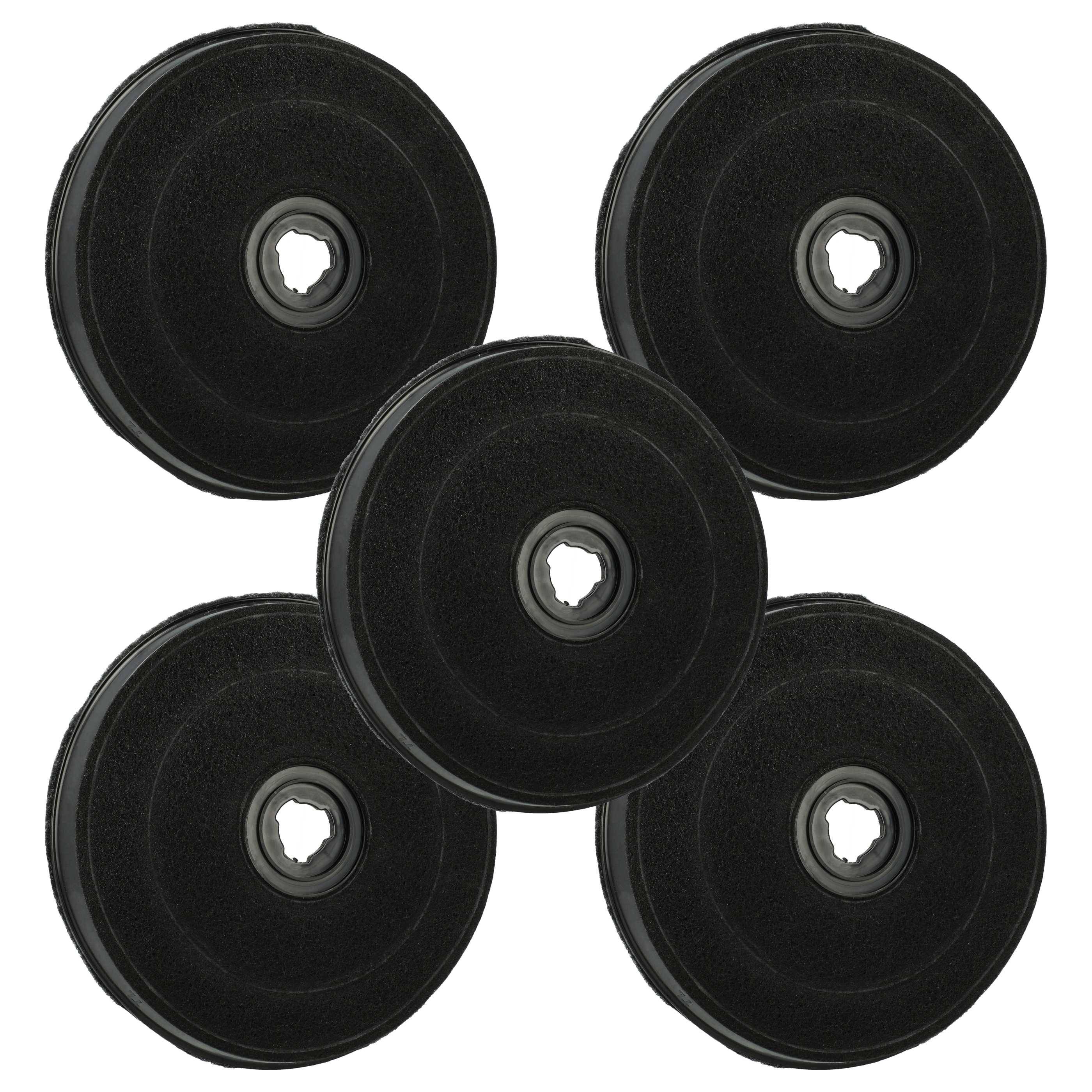 vhbw 5x Aktivkohlefilter kompatibel mit Zanussi ZHT659W - 942492082, ZHT658X - GZD 0160, ZHT659 - FAC 509 Dunstabzugshaube - 23 cm