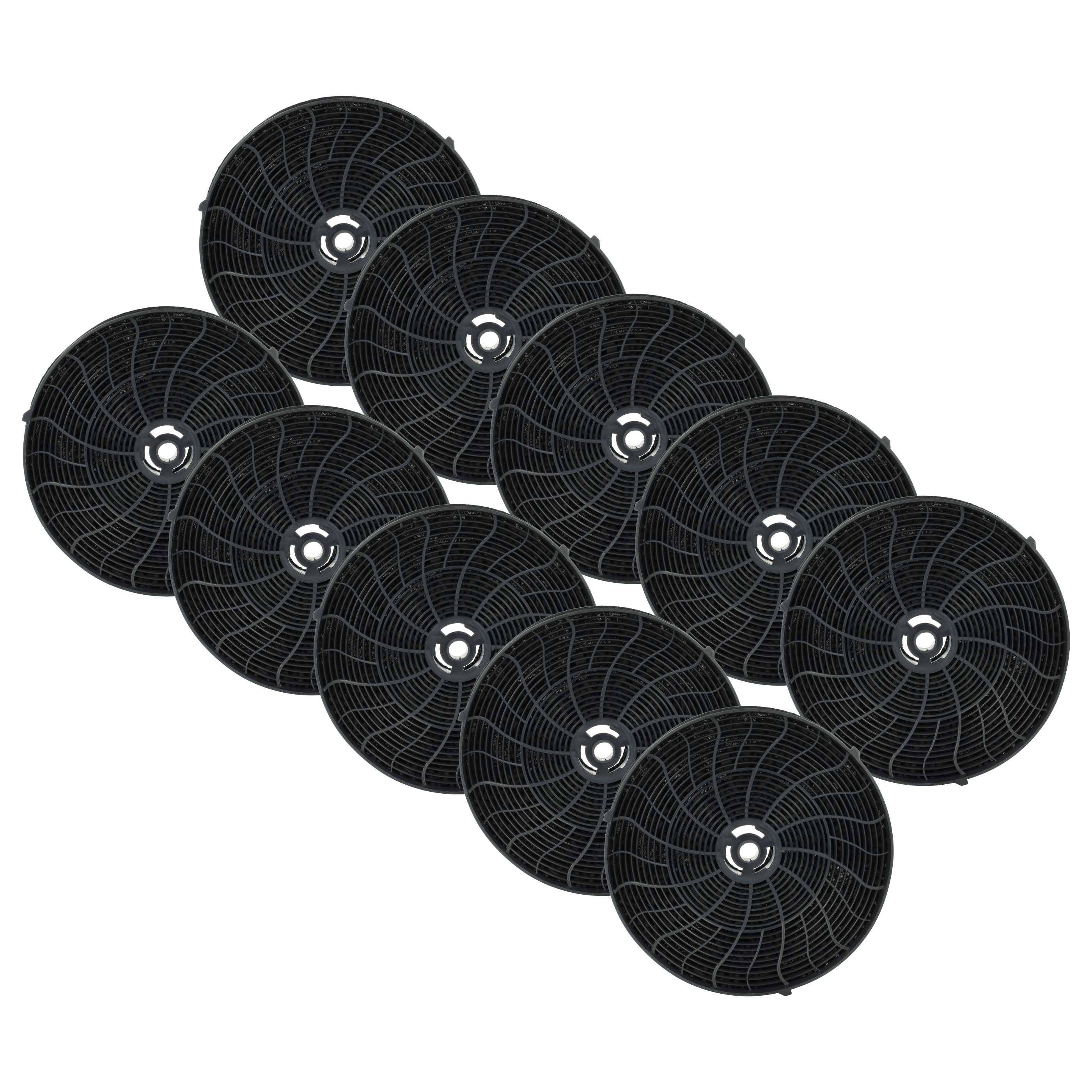 vhbw 10x Aktivkohlefilter kompatibel mit Whirlpool 208350746603 PRF0107, 208350761102 PRF0101, 208350746604 PRF0107 Dunstabzugshaube