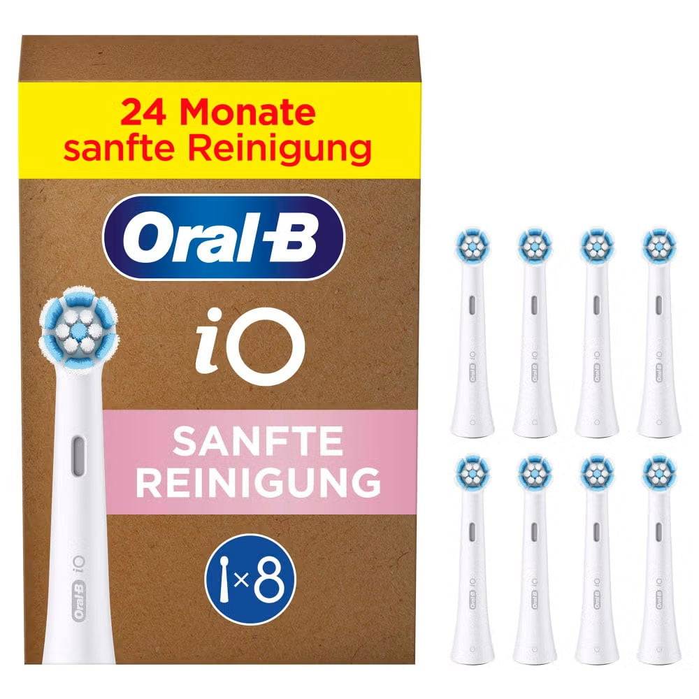 Oral-B iO Sanfte Reinigung Aufsteckbürsten 8 Stück weiß