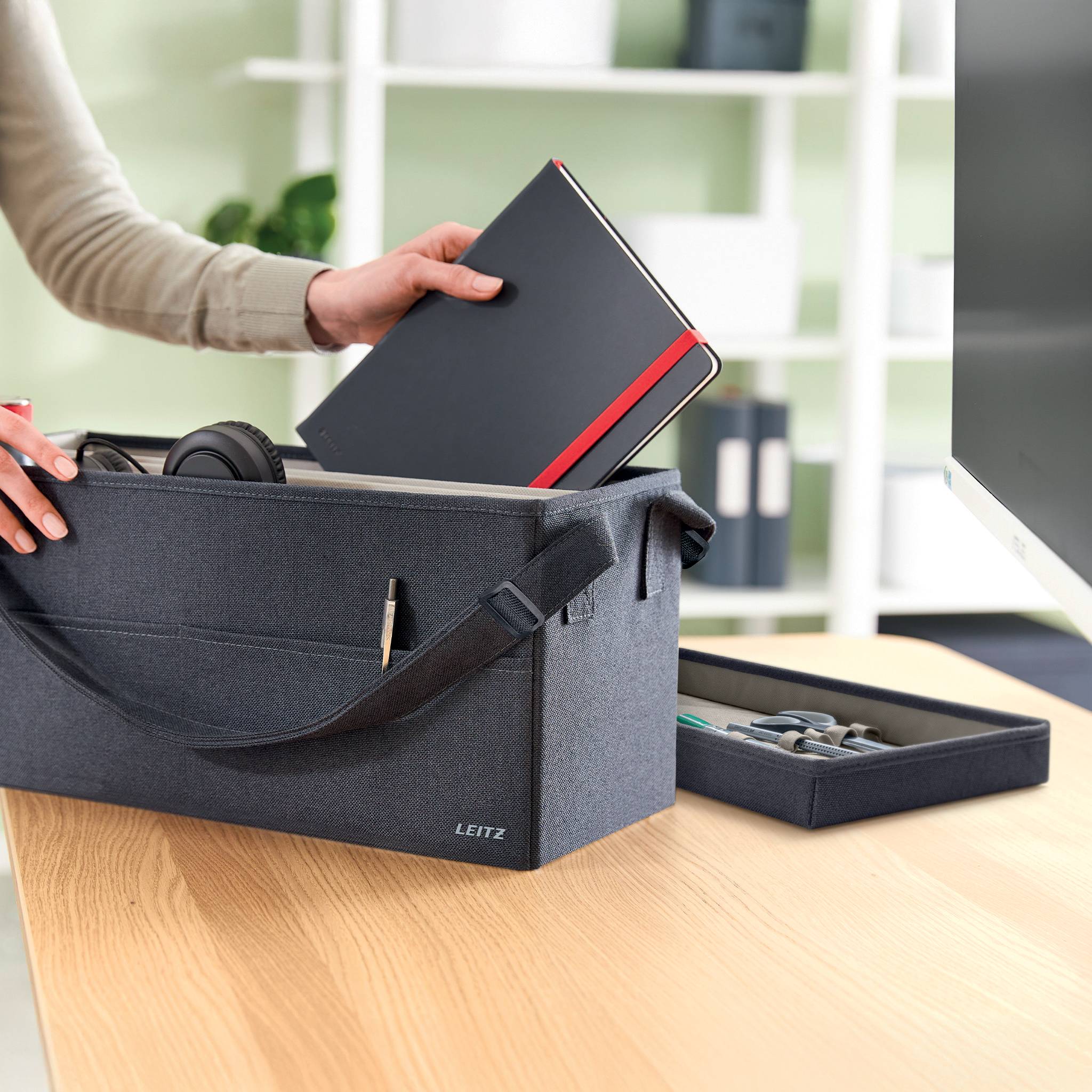 Esselte Leitz Desk Sharing Tasche m. Deckel grau 200x260x465 BxHxT