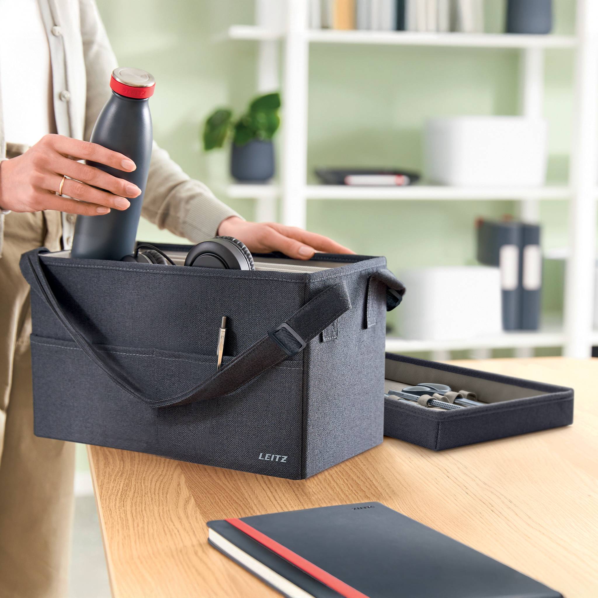 Esselte Leitz Desk Sharing Tasche m. Deckel grau 200x235x355 BxHxT