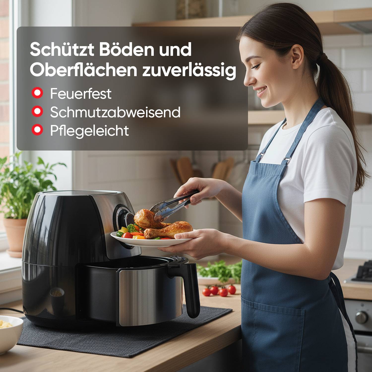 EVOCAMP Feuerfester Stoff 30x30 cm, Hitzeschutz bis 982 °C, aus voroxidierten Fasern flexibel & langlebig, ideal als Brandschutz Unterlage