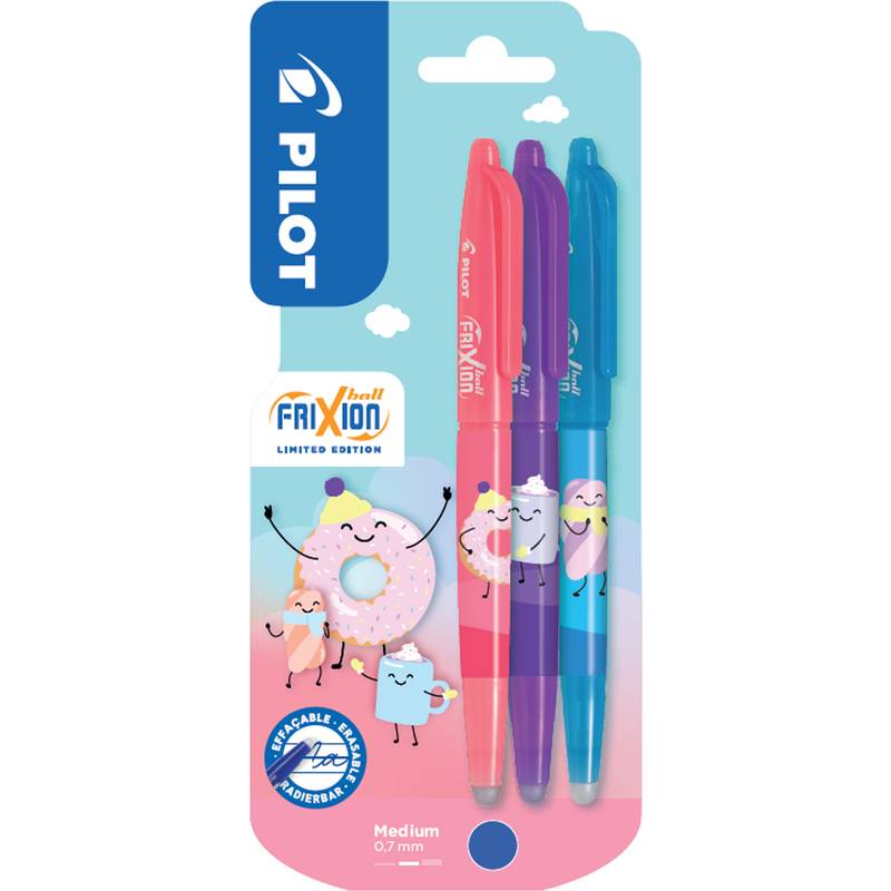 PILOT Tintenroller FRIXION BALL 07 Fancy Winter, 3er Blister