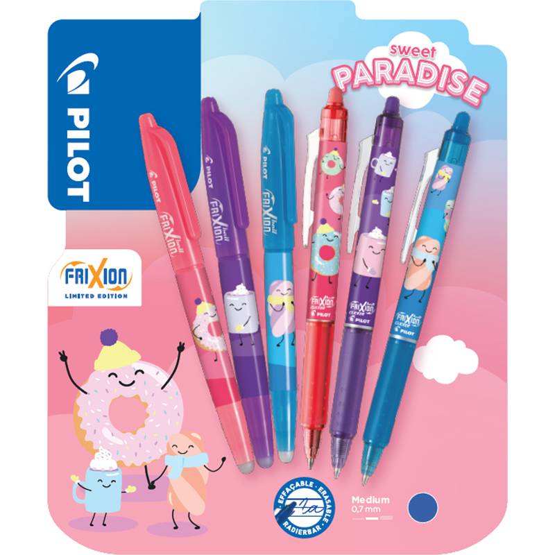 PILOT Tintenroller FRIXION BALL 07 Fancy Winter, 6er Blister