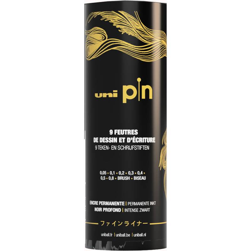 uni-ball Fineliner uni pin, 9er Köcher