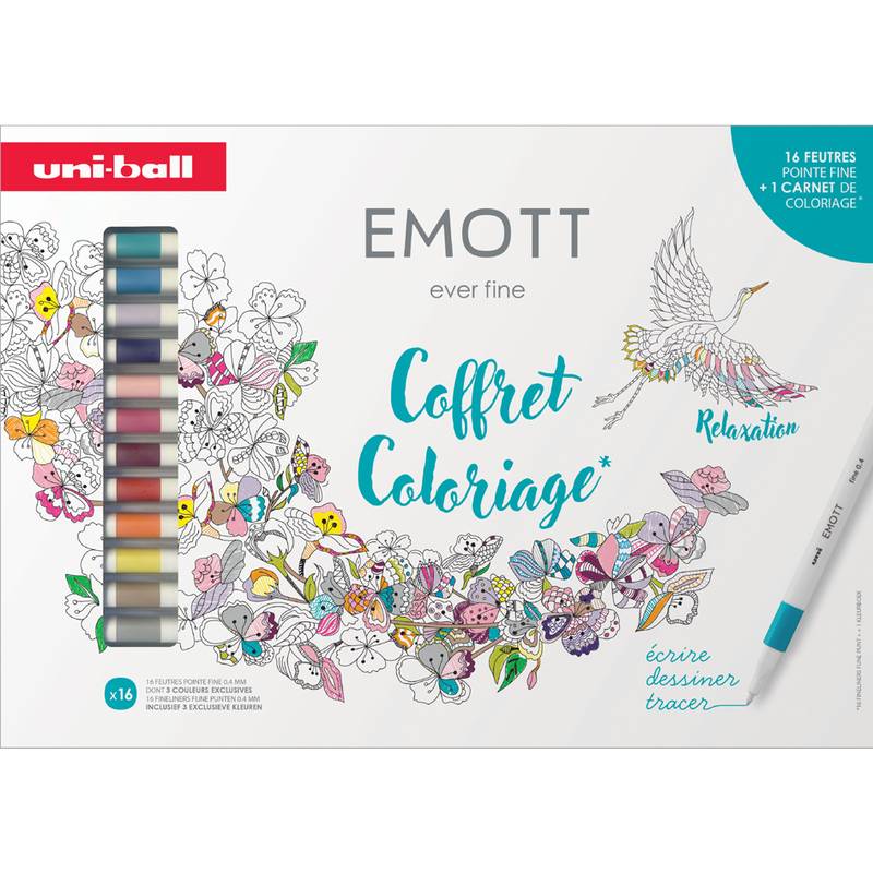 uni-ball Fineliner EMOTT, 16er Karton-Etui