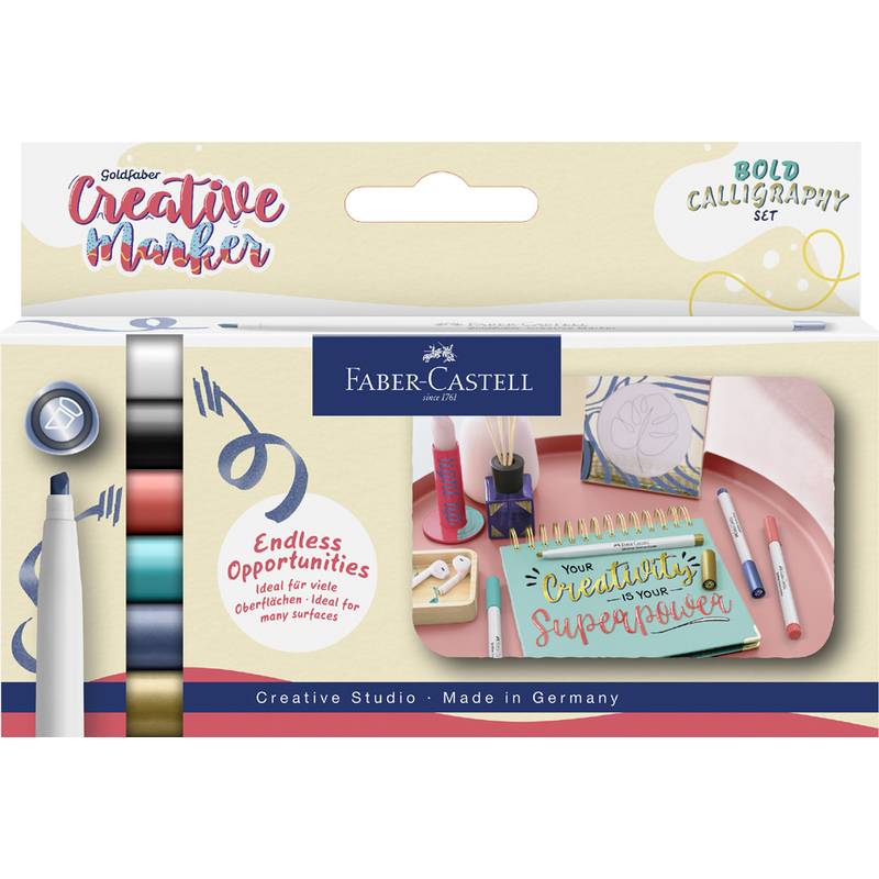 FABER-CASTELL Creative Marker GOLDFABER, 6er Etui Soft