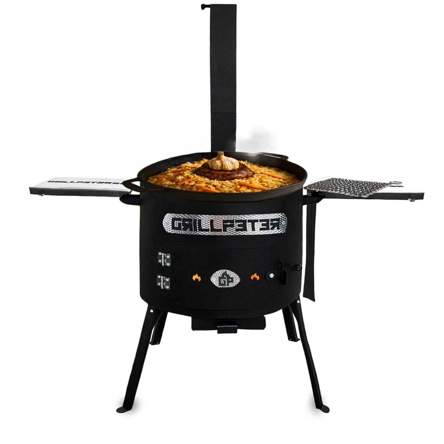 Utschak Asamat Ø40 cm Kazan 12L Deckel aus Gusseisen Ablageset Reinigungsset