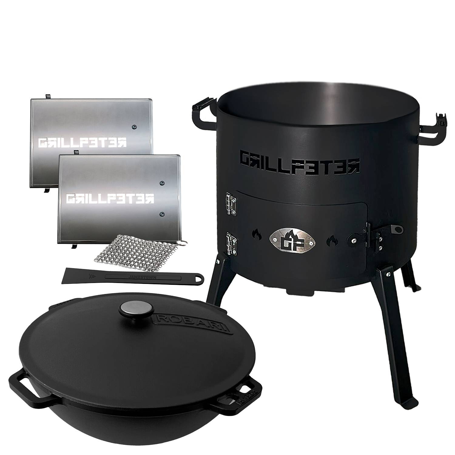 Utschak Nurlan Ø40 cm Kazan 12L Deckel Ablageset Reinigungsset