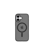 Eine Smartphone-Hülle mit minimalistischem Design, die ein großes Lupensymbol und ein kleines Apple-Logo enthält.