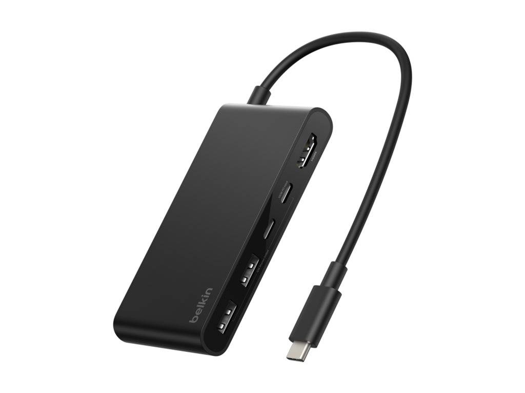 Belkin Connect 5-in-1 USB-C Hub mit Dual USB-C Ports, schwarz