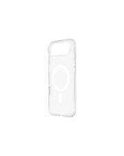 Transparente Handyhülle mit einem kreisförmigen Design in der Mitte, geeignet für ein Smartphone.