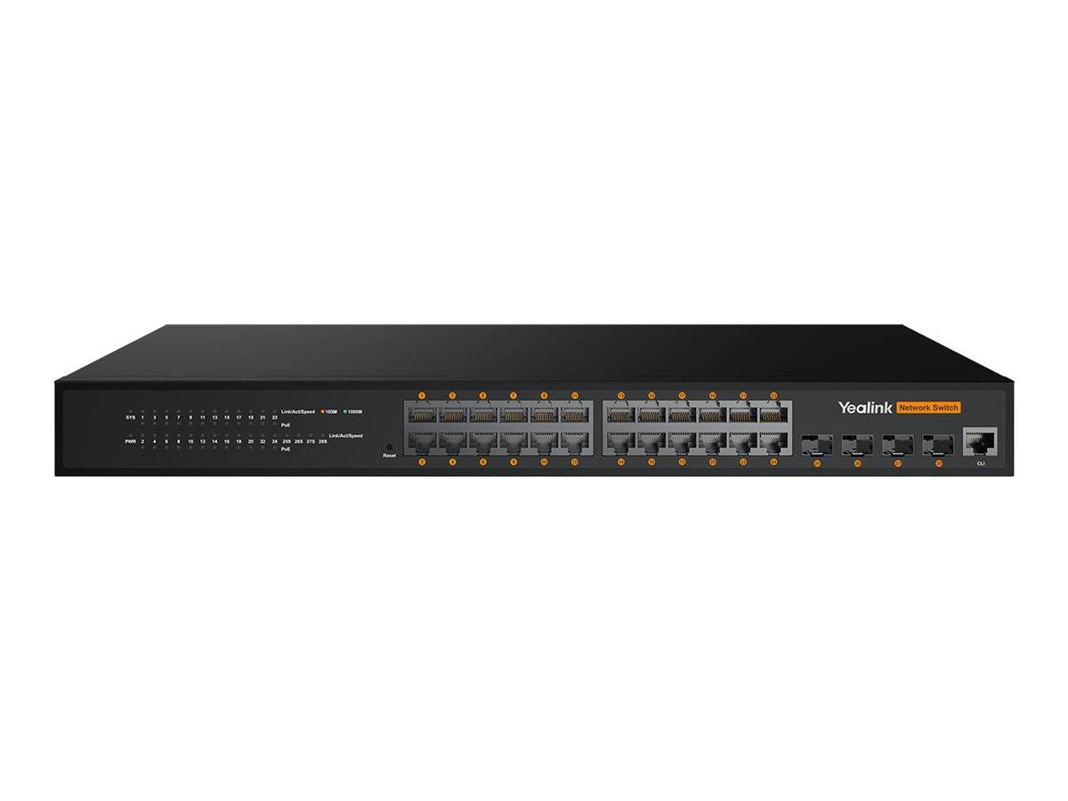 Yealink RCH240 - Switch - L2+ - managed - 24 x 10/100/1000 (PoE+)+ 4 x 1 Gigabit