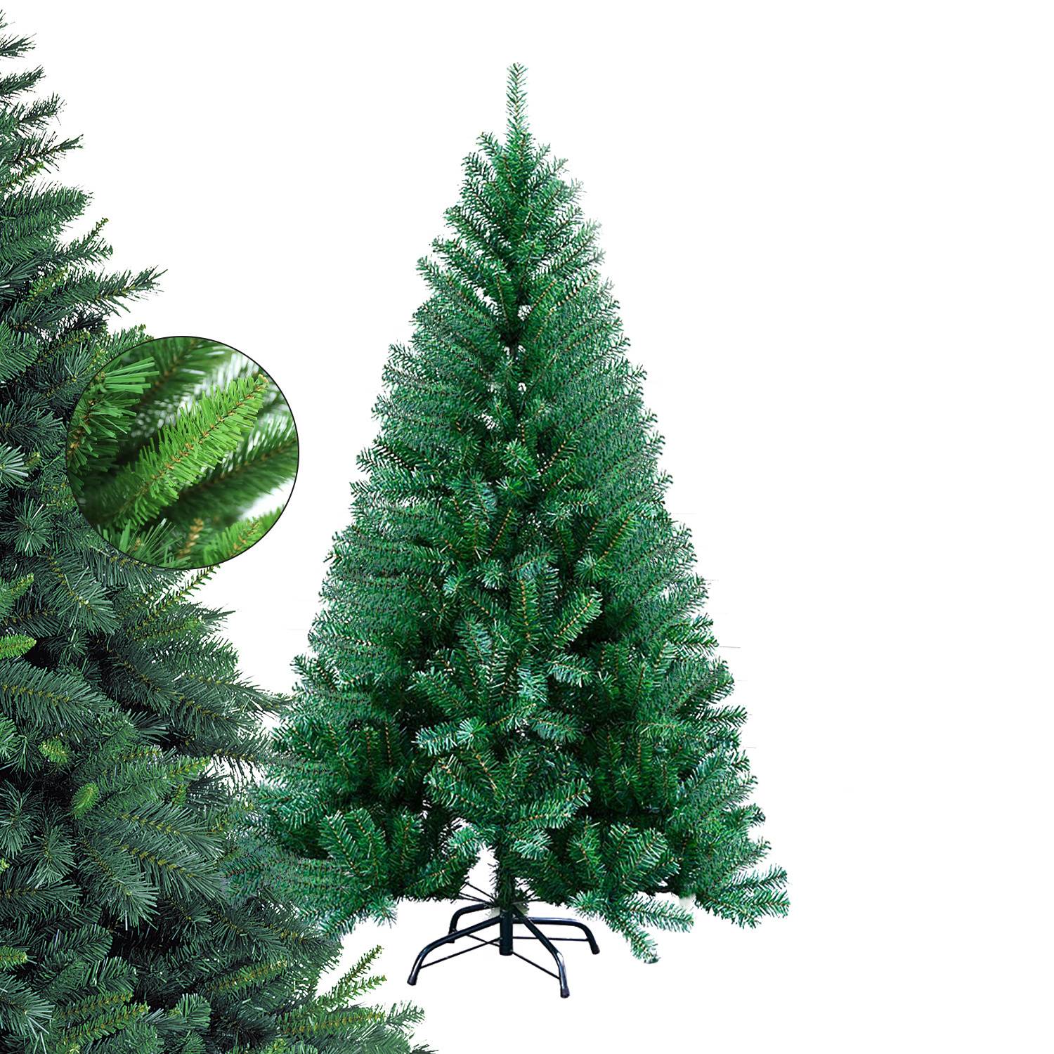 150cm Künstlicher Weihnachtsbaum mit 400 Spitzen PVC, Tannenbaum mit Ständer, Christbaum Kunstbaum Grün