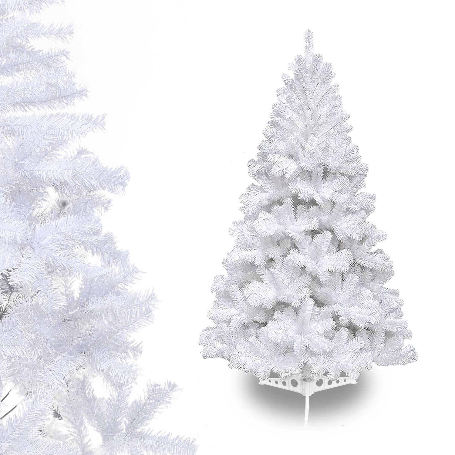 120cm Künstlicher Weihnachtsbaum mit 220 Spitzen PVC, Tannenbaum mit Ständer, Christbaum Kunstbaum Weiß