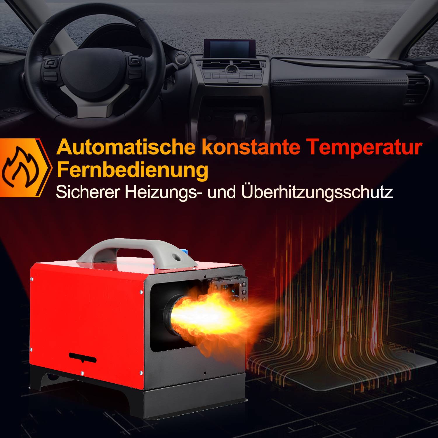 Luftheizung Air Heater Diesel Standheizung Luft Dieselheizung Standheizung 12 V 8KW, Lufterhitzer, mit LCD-Display & Fernbedienung Heizung