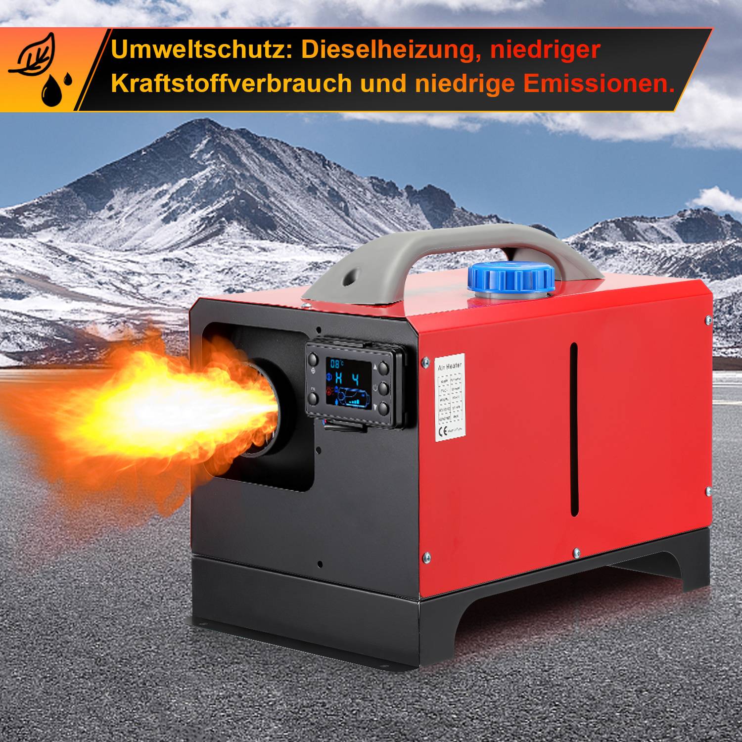 Luftheizung Air Heater Diesel Standheizung Luft Dieselheizung Standheizung 12 V 8KW, Lufterhitzer, mit LCD-Display & Fernbedienung Heizung