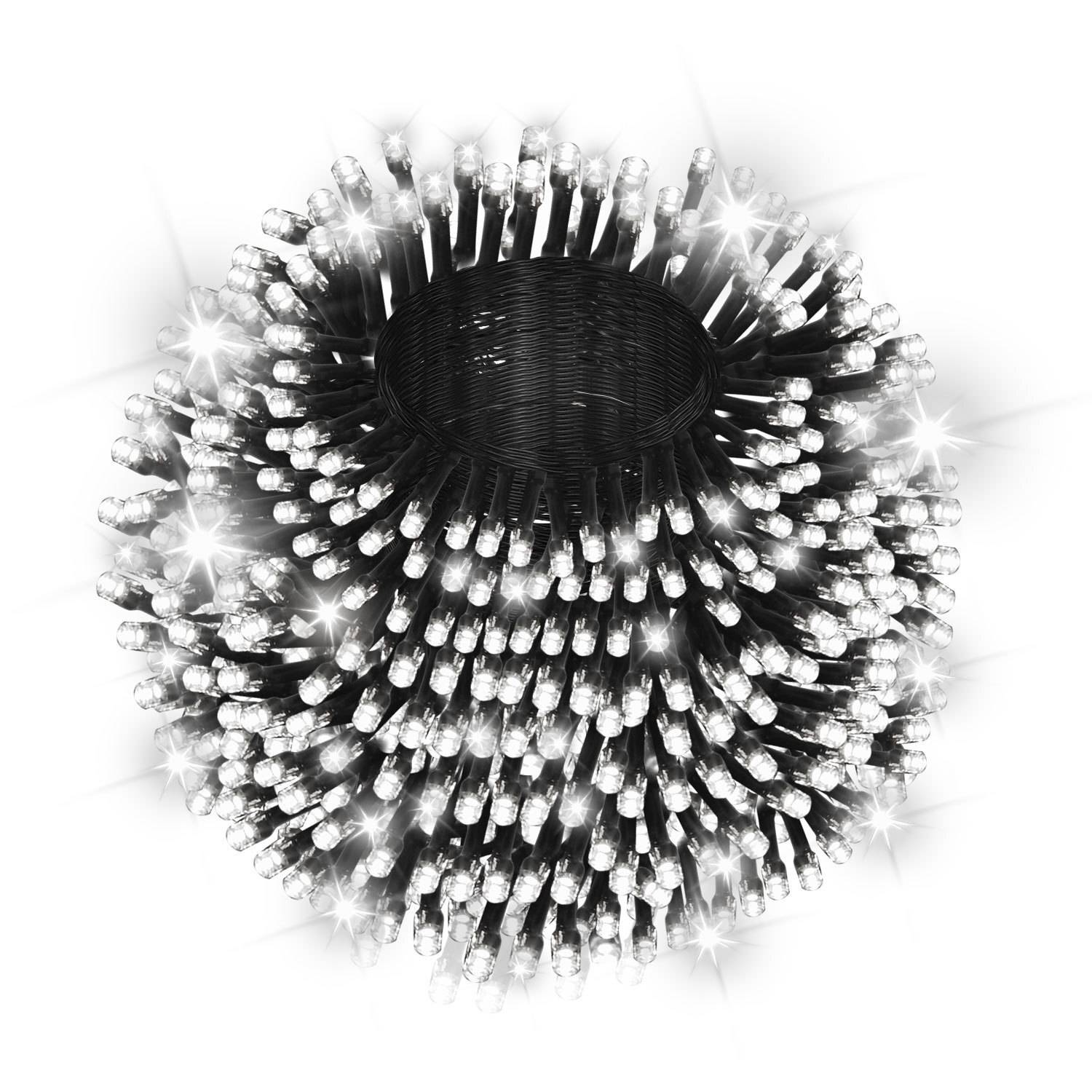 100M LED Lichterkette 500LEDs 8 Modi mit Memory Funktion, Weihnachten Party Garten Bedienung Funkelnder Sterneffekt Deko Kaltweiß