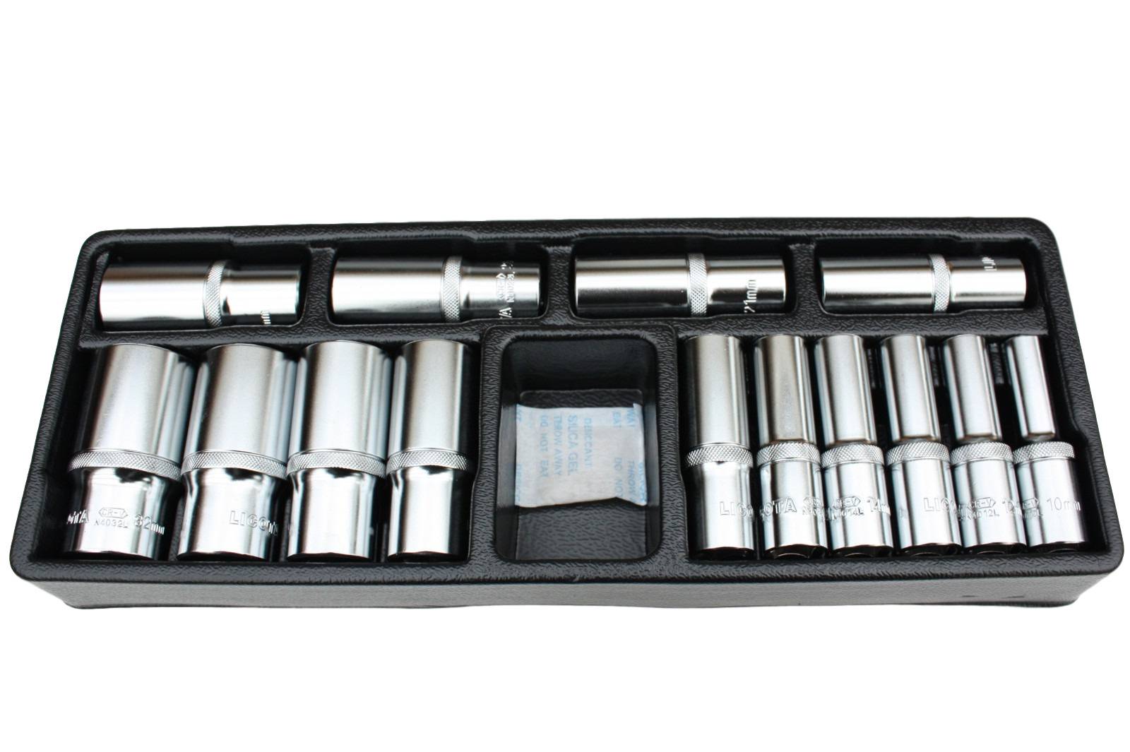 Stecknuss Satz, 1/2 Zoll, 14-teilig, 10-32mm, Nusskasten, Cr-V Qualität