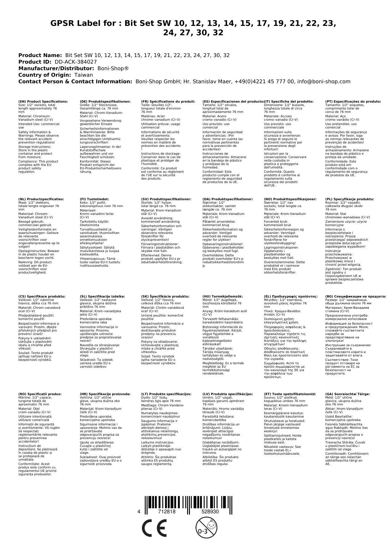 Stecknuss Satz, 1/2 Zoll, 14-teilig, 10-32mm, Nusskasten, Cr-V Qualität