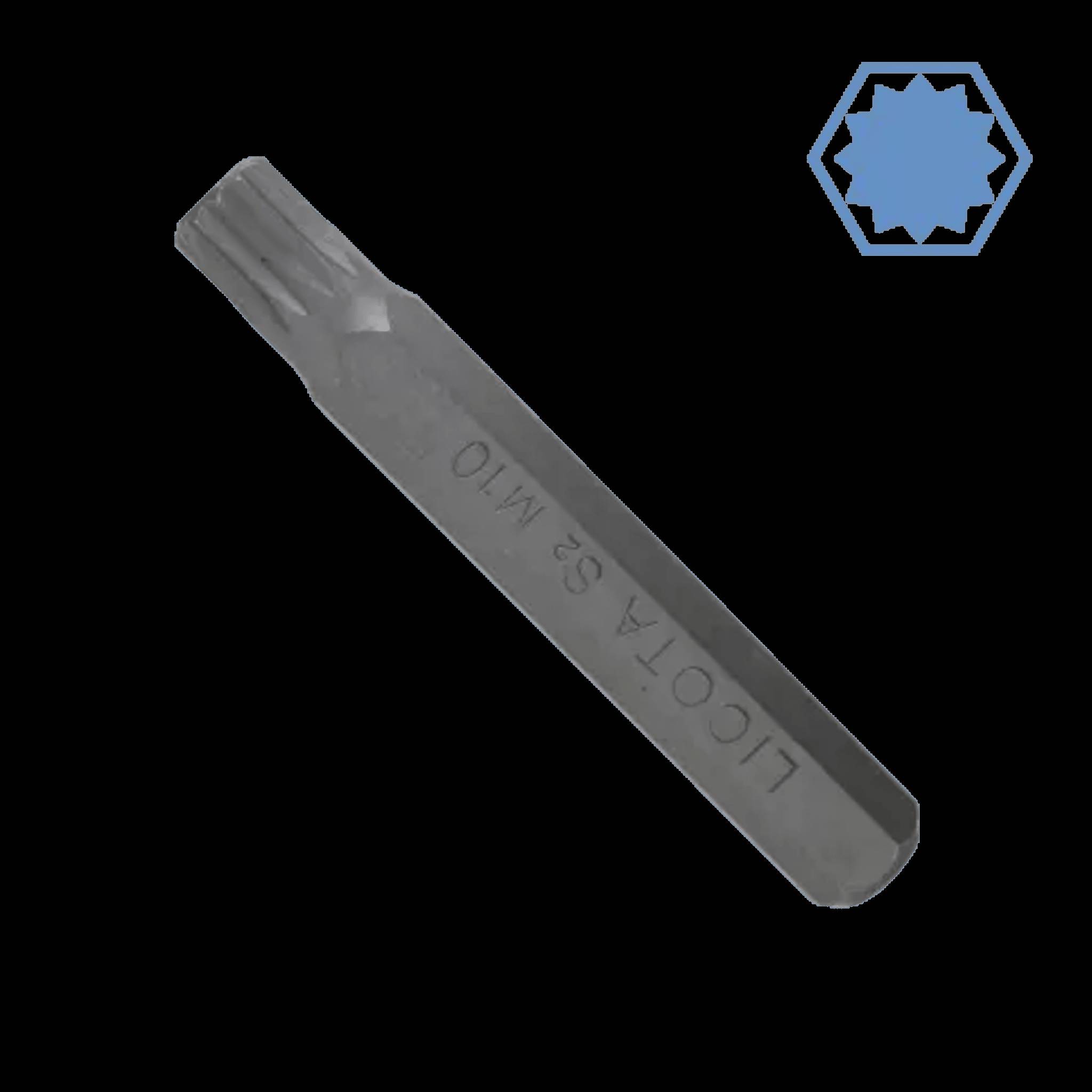 Spline Bit, Hex Bit, M6 Vielzahn, 10mm Hex Bit