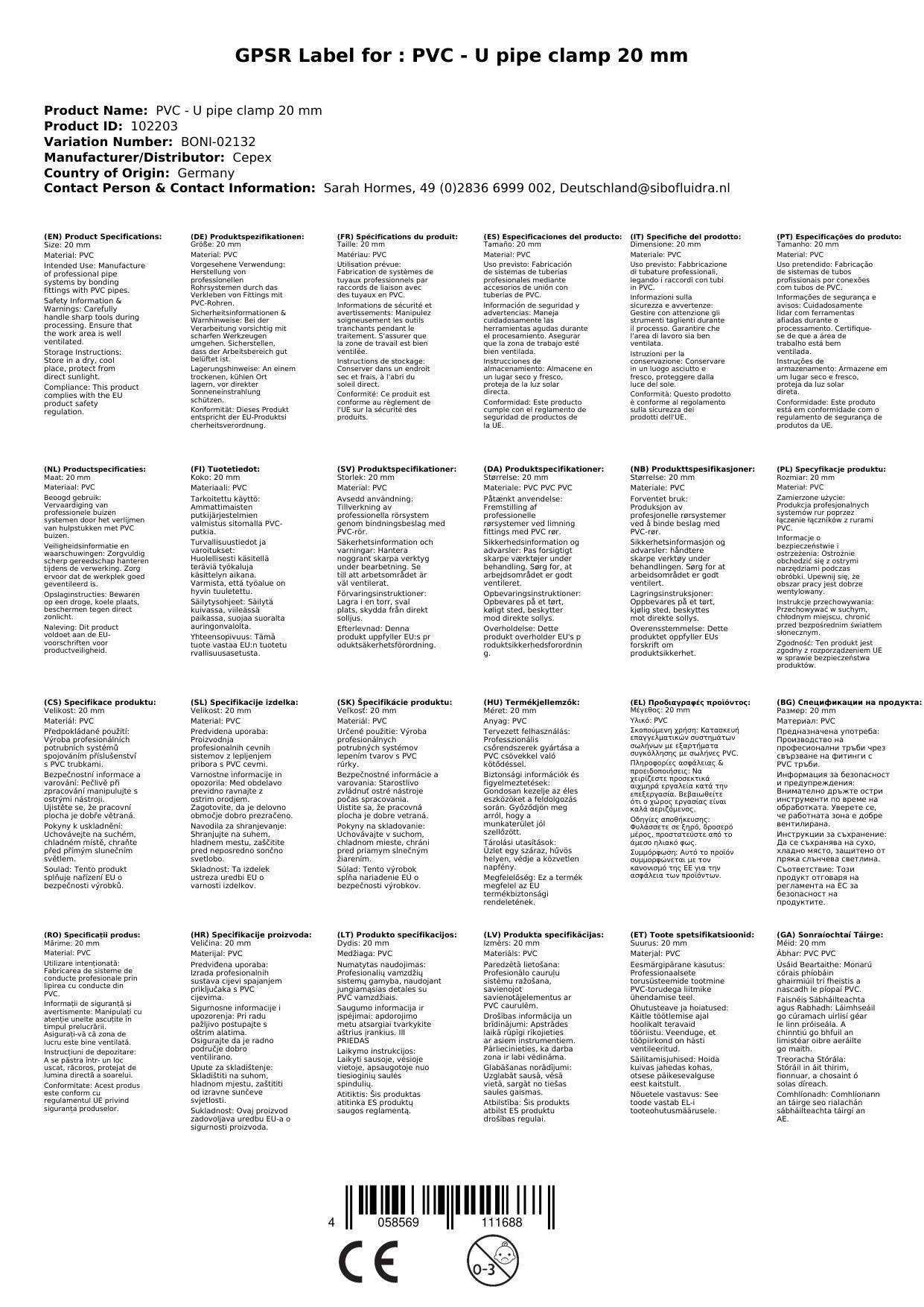 PVC Rohr 20mm, Rohrklemme 20mm, PVC-U, Rohrbefestigung