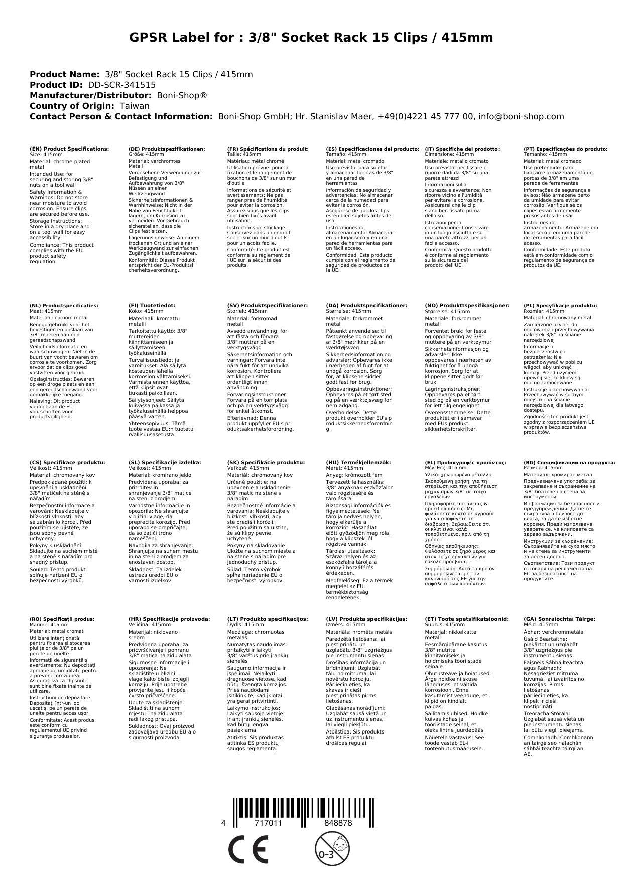Stecknuss Schiene 3/8, Werkzeugleiste, Werkzeugwand