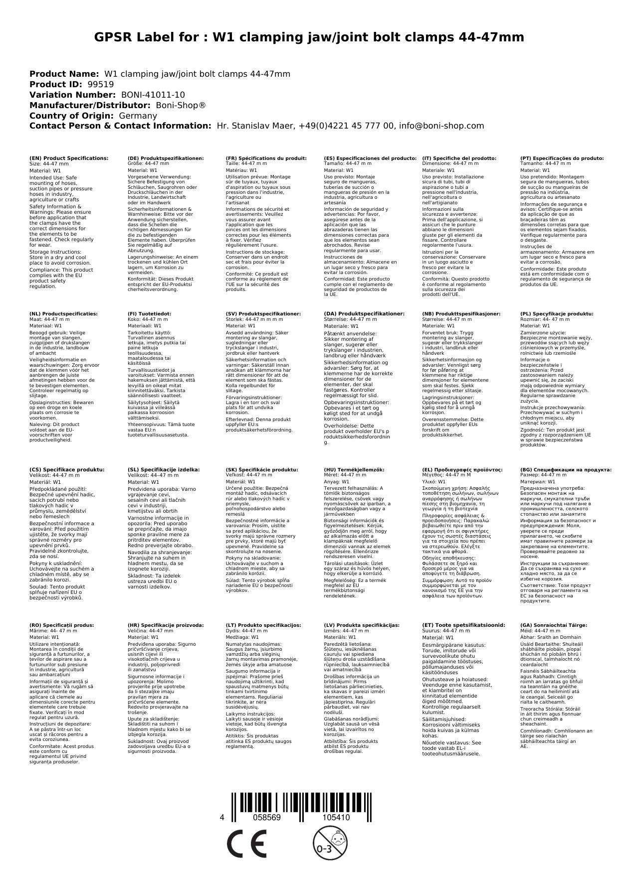 Gelenkbolzenschelle 44-47mm, Spannbackenschelle, verzinkt, DIN 3017