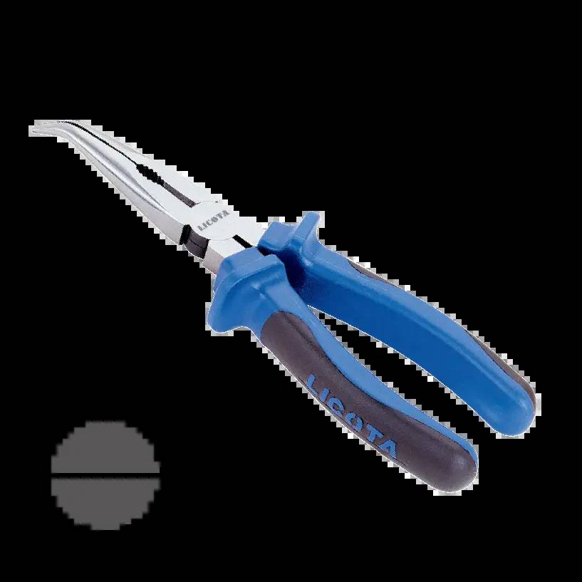 Spitzzange gewinkelt 140mm, Flachrundzange, Zange mit Schneide