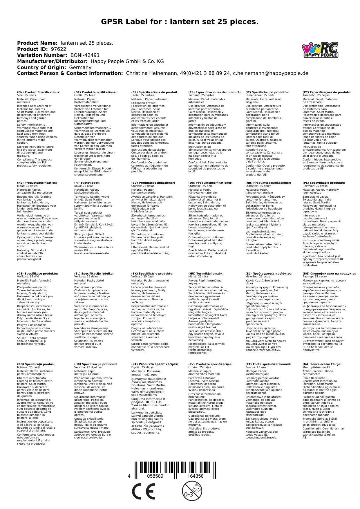 Laternen Bastelset, 25-teilig, für Laternenumzug & Sankt Martin