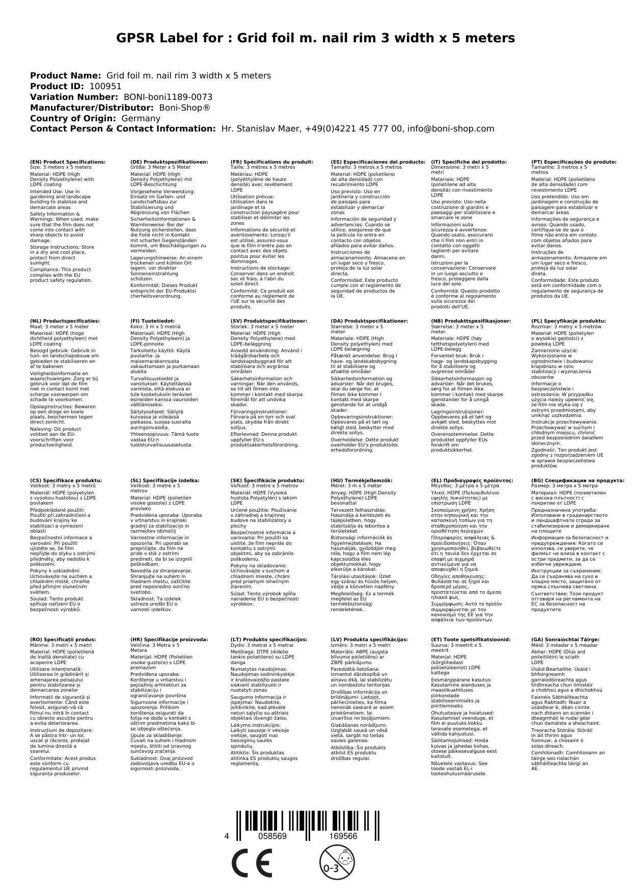 Gewächshausfolie, Gitterfolie, Baufolie, 3x5m, Reißfest & UV-Beständig