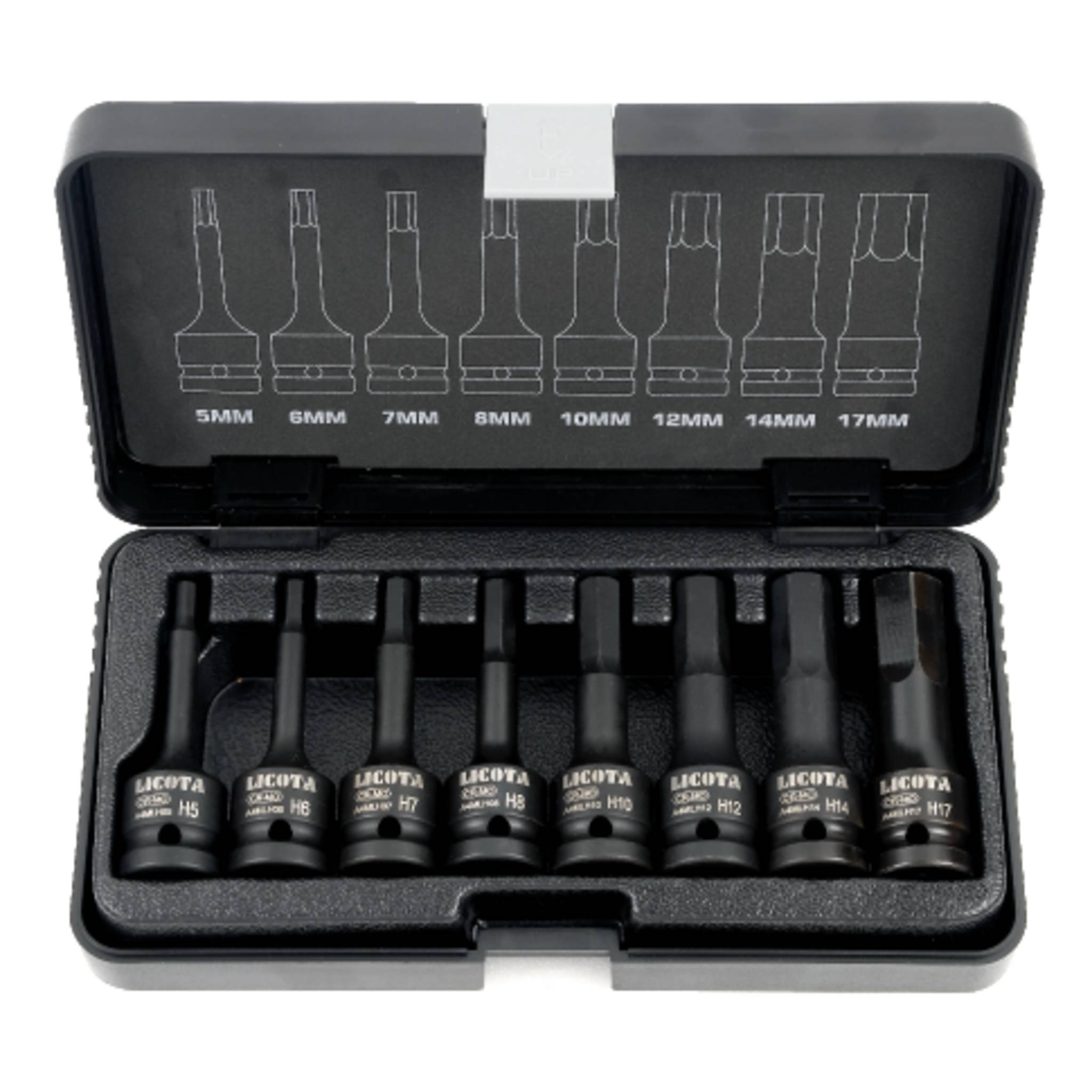 Schlagschrauber Nuss Set, Ribe, 8-teilig, Cr-Mo