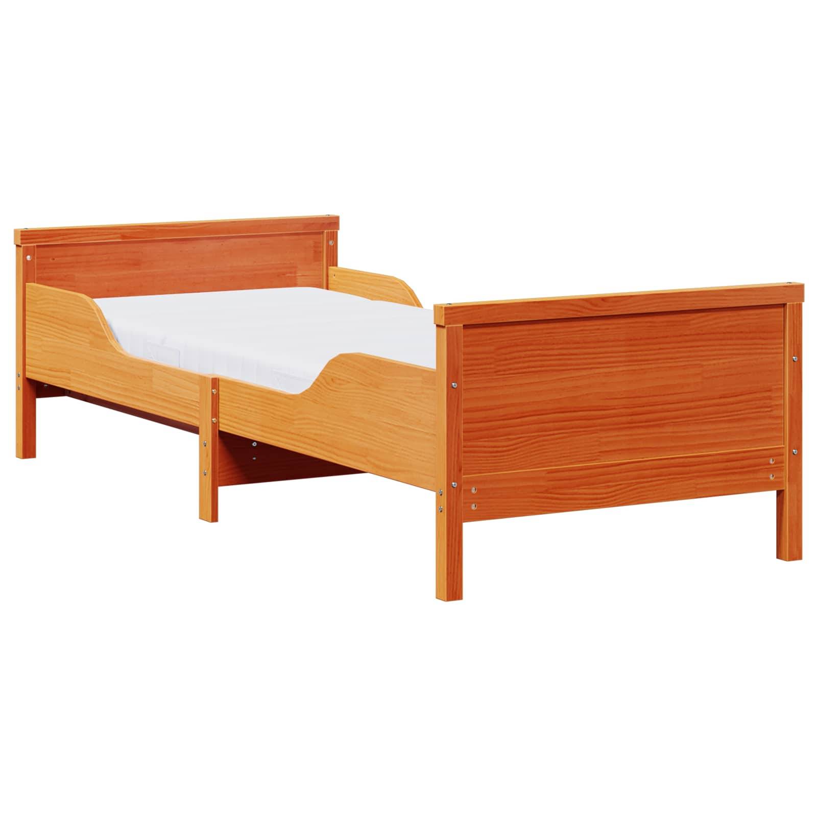 vidaXL Bettrahmen mit erweiterbarem Matratze Braun 80 x 200 cm