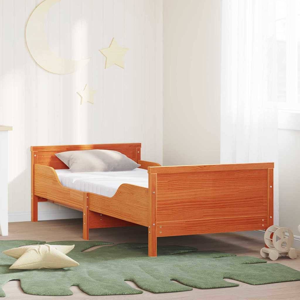 vidaXL Bettrahmen mit erweiterbarem Matratze Braun 80 x 200 cm